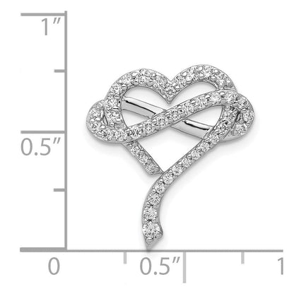14K Weißgold 1/2ct. Echt Diamant Unendlichkeit und Herz Kette Anhänger