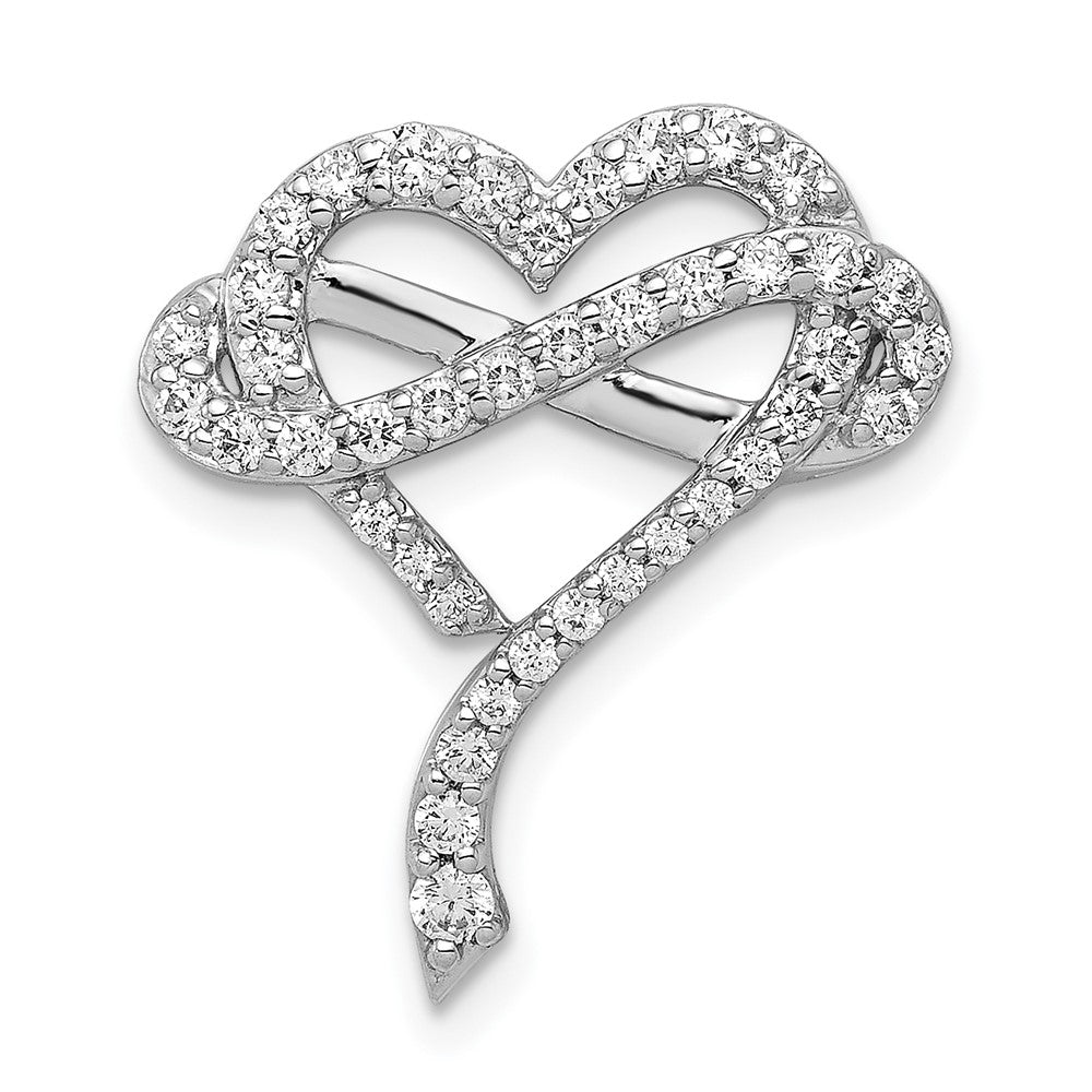 14K Weißgold 1/2ct. Echt Diamant Unendlichkeit und Herz Kette Anhänger