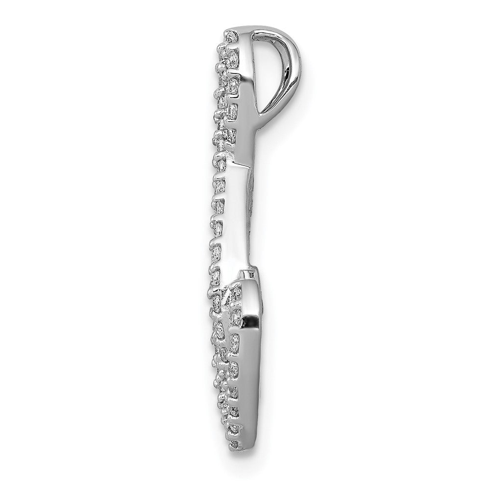 14K Weißgold 1/4ct. Echt Diamant Fantasie Herz Unendlichkeit Kette Anhänger
