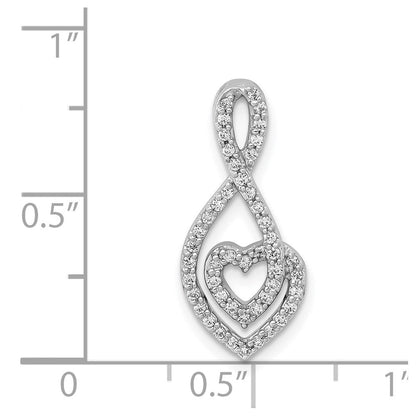14K Weißgold 1/4ct. Echt Diamant Fantasie Herz Unendlichkeit Kette Anhänger