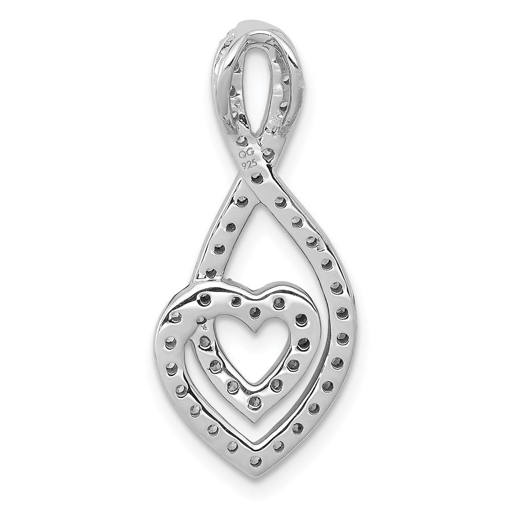 14K Weißgold 1/2ct. Echt Diamant Fantasie Herz Unendlichkeit Kette Anhänger