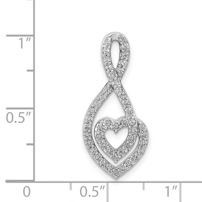 14K Weißgold 1/2ct. Echt Diamant Fantasie Herz Unendlichkeit Kette Anhänger