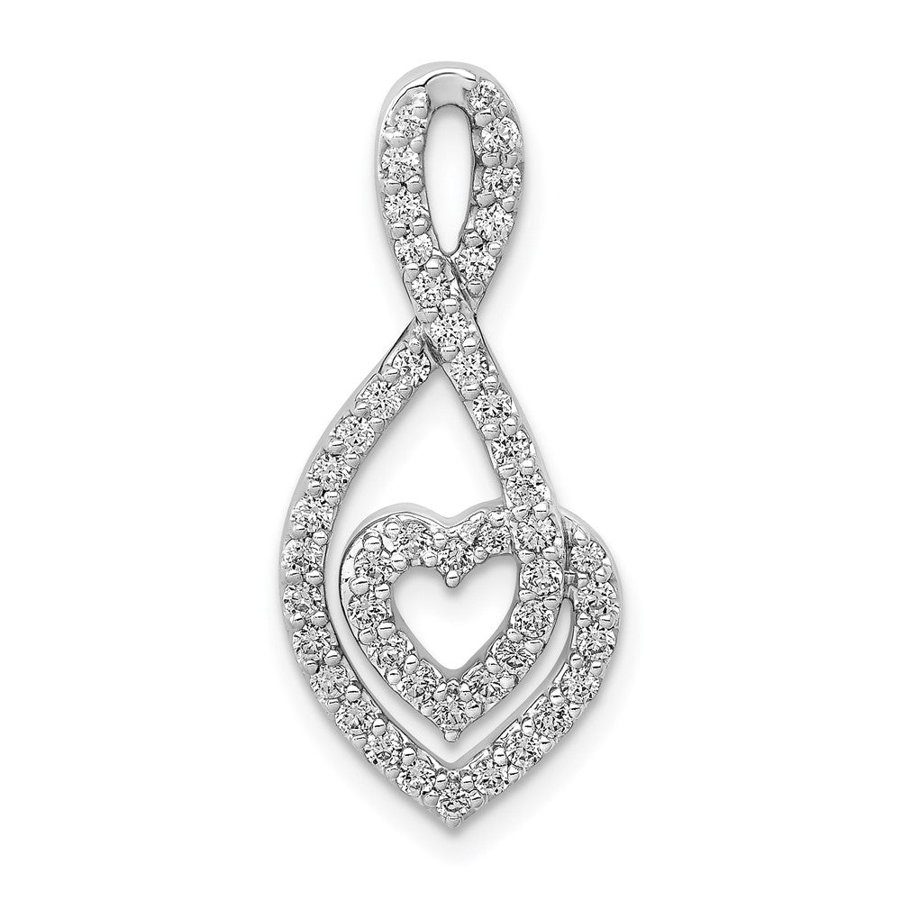 14K Weißgold 1/2ct. Echt Diamant Fantasie Herz Unendlichkeit Kette Anhänger