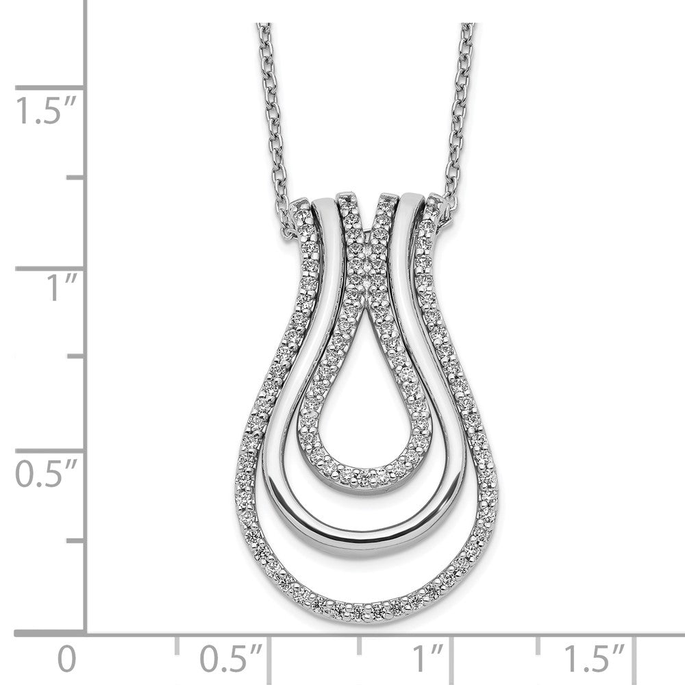 14K Weißgold Echt Diamant Fantasie Halskette