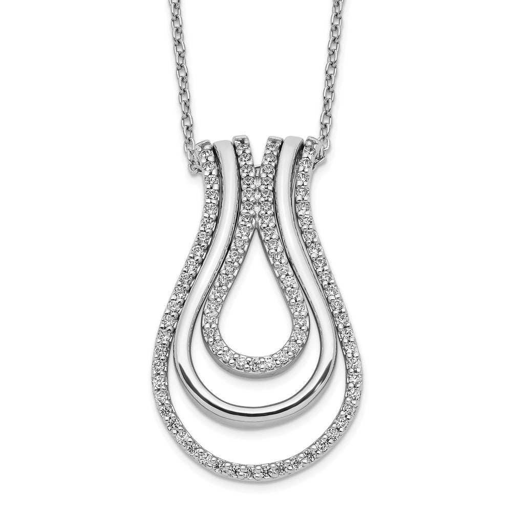 14K Weißgold Echt Diamant Fantasie Halskette