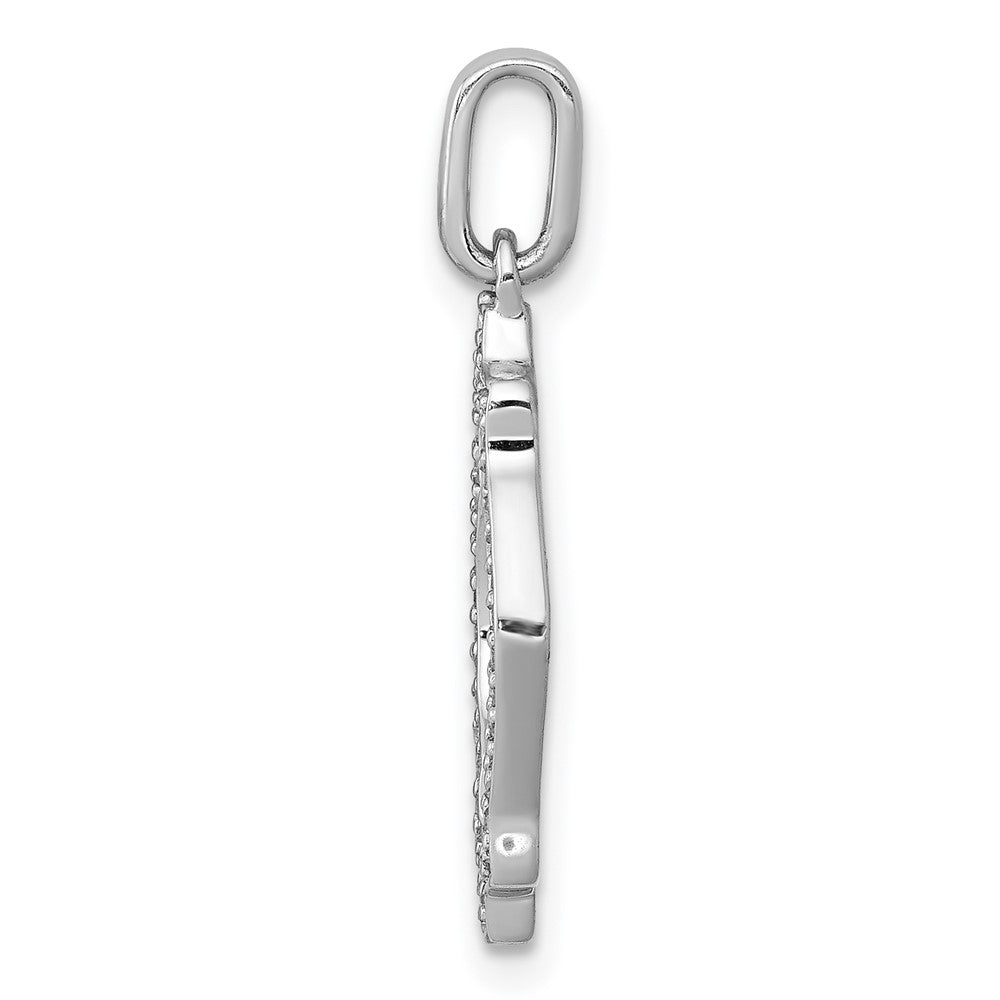 14 K Weißgold Anhänger mit 0,10 ct. echten Diamanten, Fantasieform