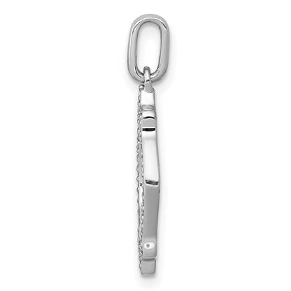14 K Weißgold Anhänger mit 0,10 ct. echten Diamanten, Fantasieform