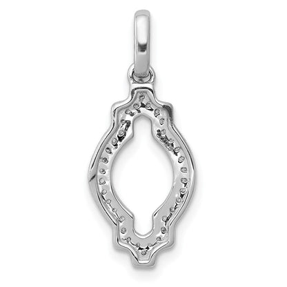 14 K Weißgold Anhänger mit 0,10 ct. echten Diamanten, Fantasieform