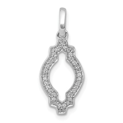 14 K Weißgold Anhänger mit 0,10 ct. echten Diamanten, Fantasieform