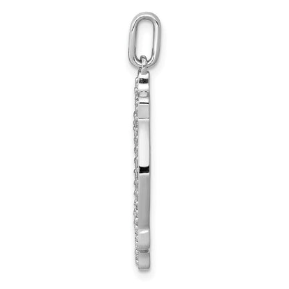 14 Karat Weißgold Anhänger mit 0,25 ct. echten Diamanten, Fantasie-Design