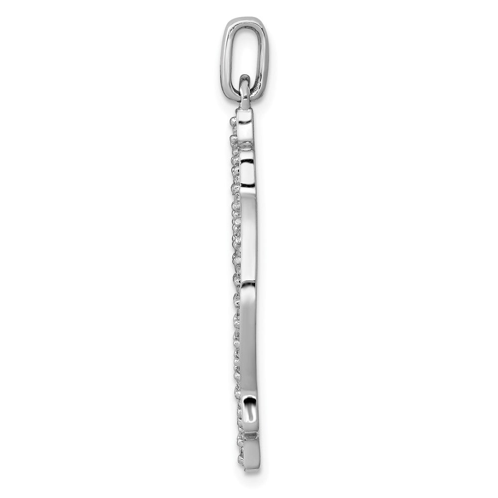 14 Karat Weißgold Anhänger mit 0,5 ct. echten Diamanten, ausgefallenes Design
