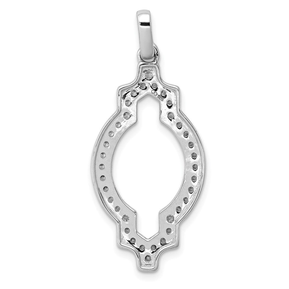 14 Karat Weißgold Anhänger mit 0,5 ct. echten Diamanten, ausgefallenes Design