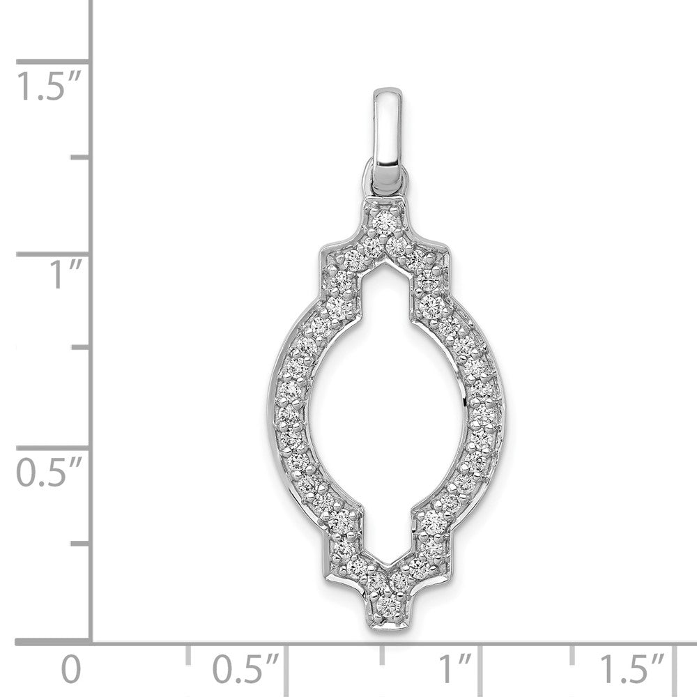 14 Karat Weißgold Anhänger mit 0,5 ct. echten Diamanten, ausgefallenes Design