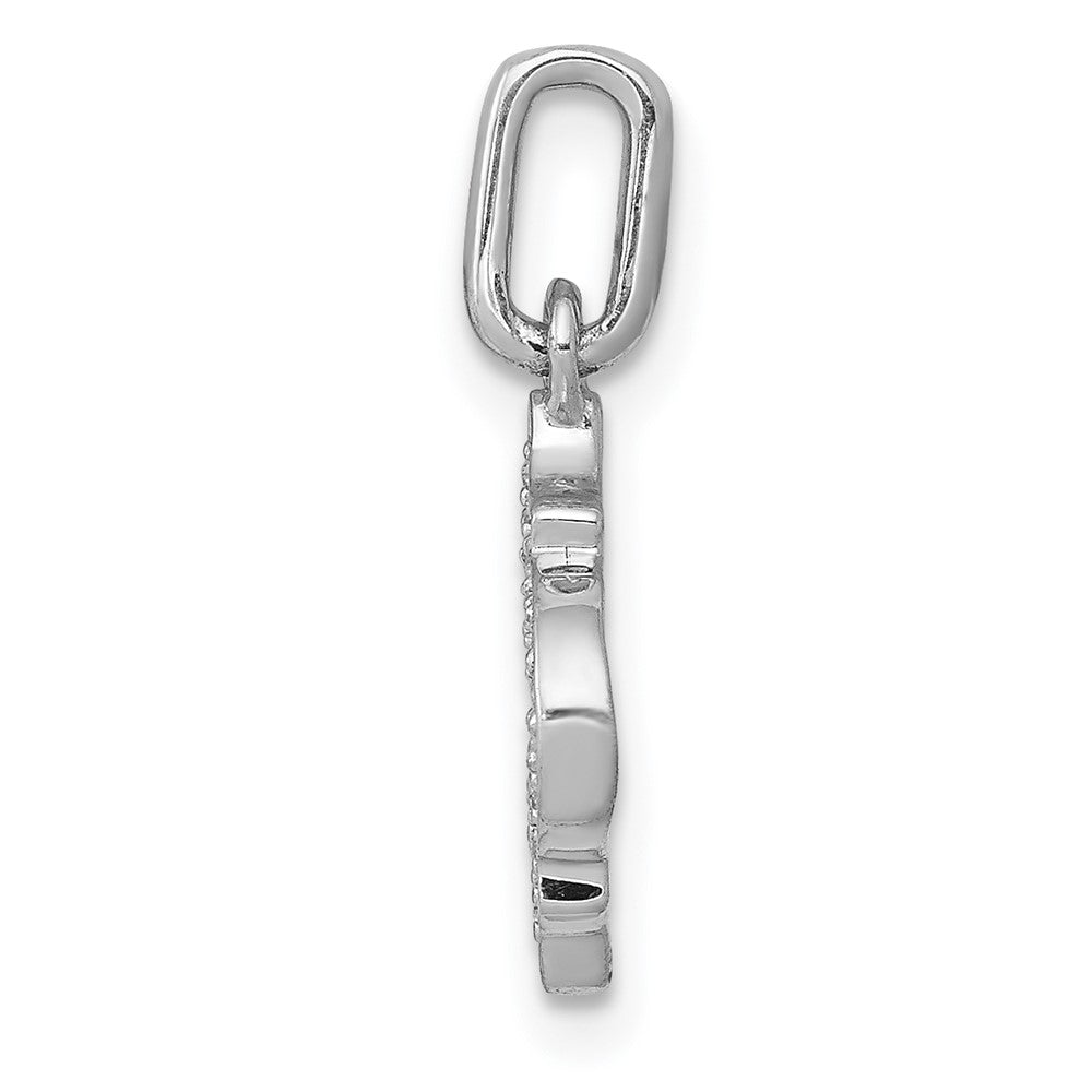 14K Weißgold Anhänger mit 0,10 ct. echtem Diamant, Fancy-Design