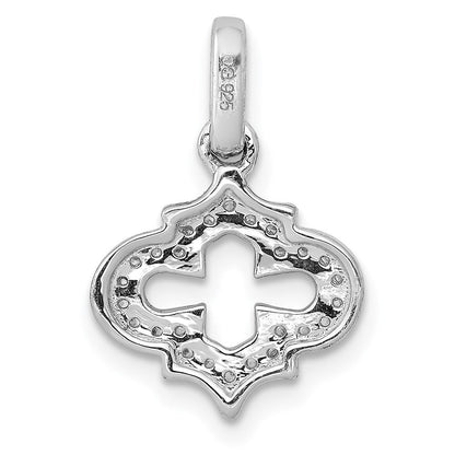 14K Weißgold Anhänger mit 0,10 ct. echtem Diamant, Fancy-Design