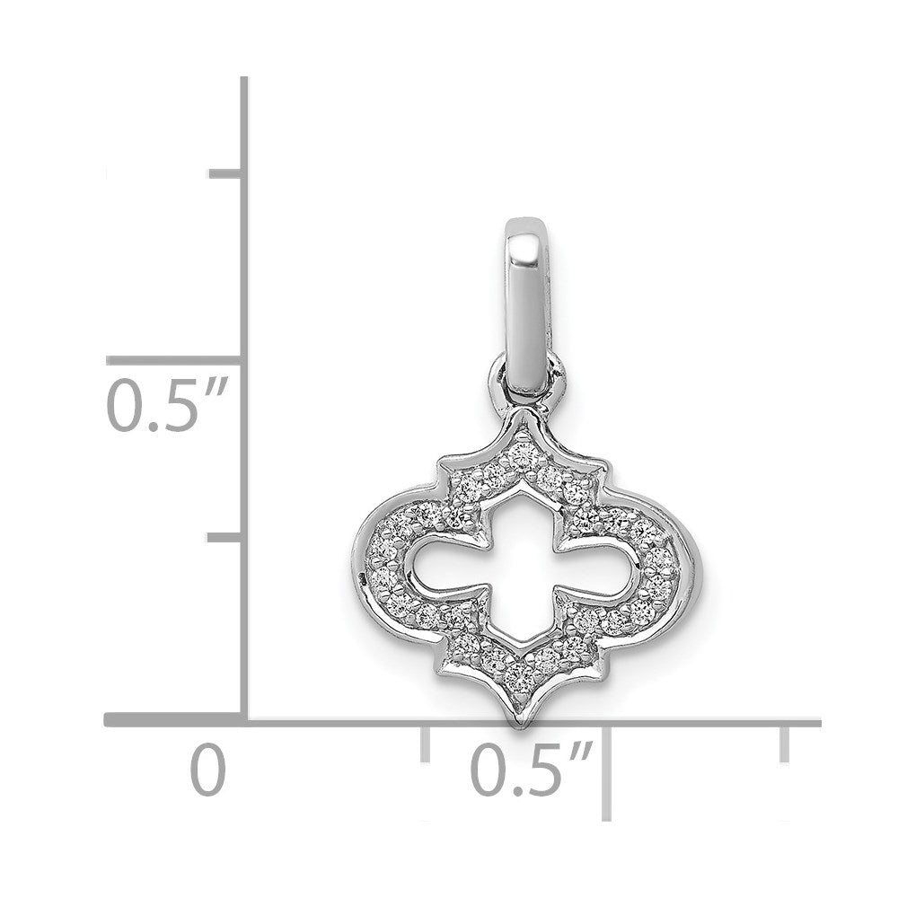 14K Weißgold Anhänger mit 0,10 ct. echtem Diamant, Fancy-Design