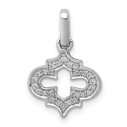 14K Weißgold Anhänger mit 0,10 ct. echtem Diamant, Fancy-Design
