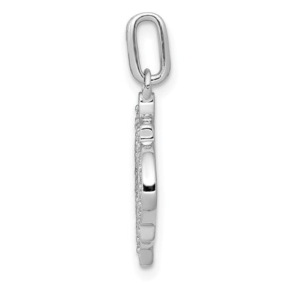14K Weißgold Anhänger mit 0,25 ct. echtem Diamanten, Fantasie-Design