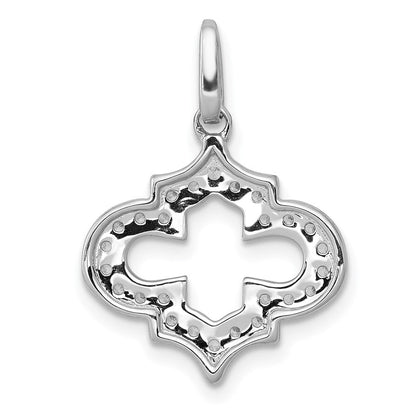 14K Weißgold Anhänger mit 0,25 ct. echtem Diamanten, Fantasie-Design