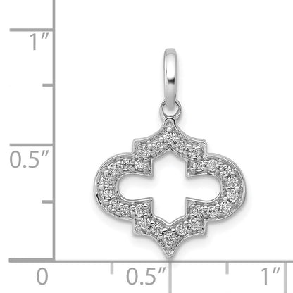 14K Weißgold Anhänger mit 0,25 ct. echtem Diamanten, Fantasie-Design