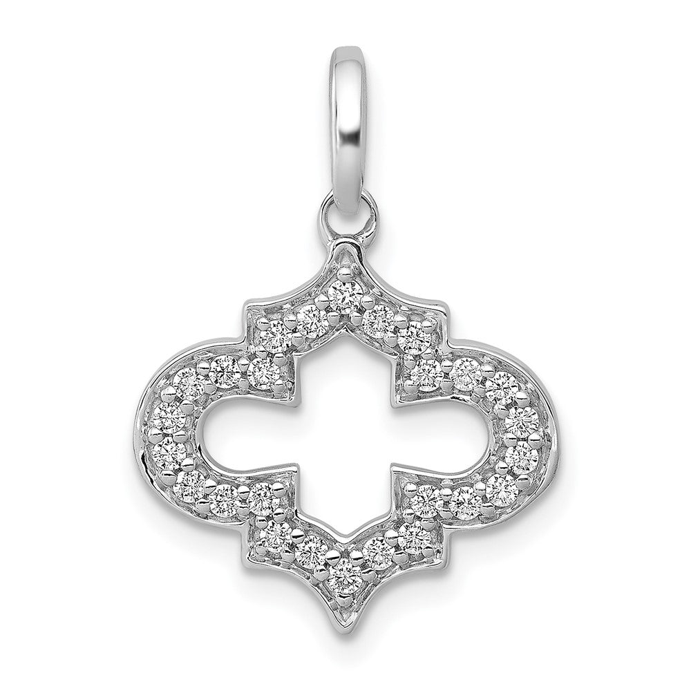 14K Weißgold Anhänger mit 0,25 ct. echtem Diamanten, Fantasie-Design
