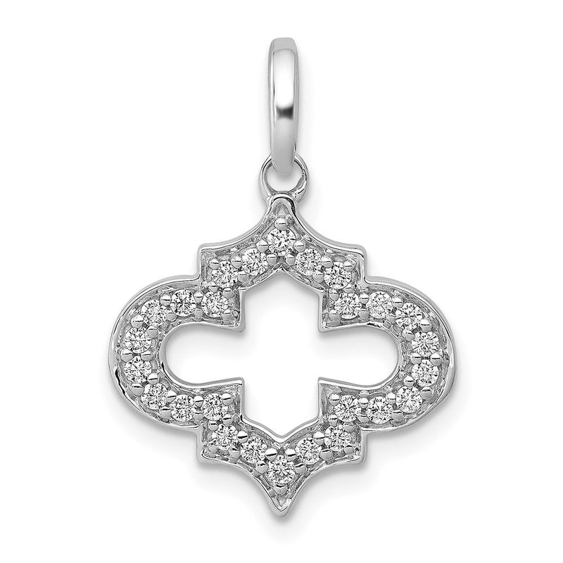 14K Weißgold Anhänger mit 0,25 ct. echtem Diamanten, Fantasie-Design