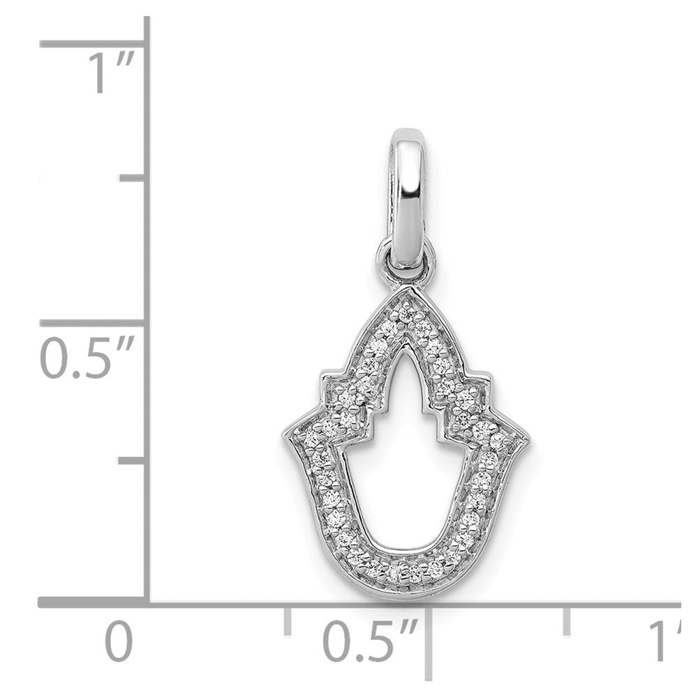14K Weißgold 0,1 ct. Echter Diamant Fancy-Anhänger