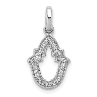 14K Weißgold 0,1 ct. Echter Diamant Fancy-Anhänger