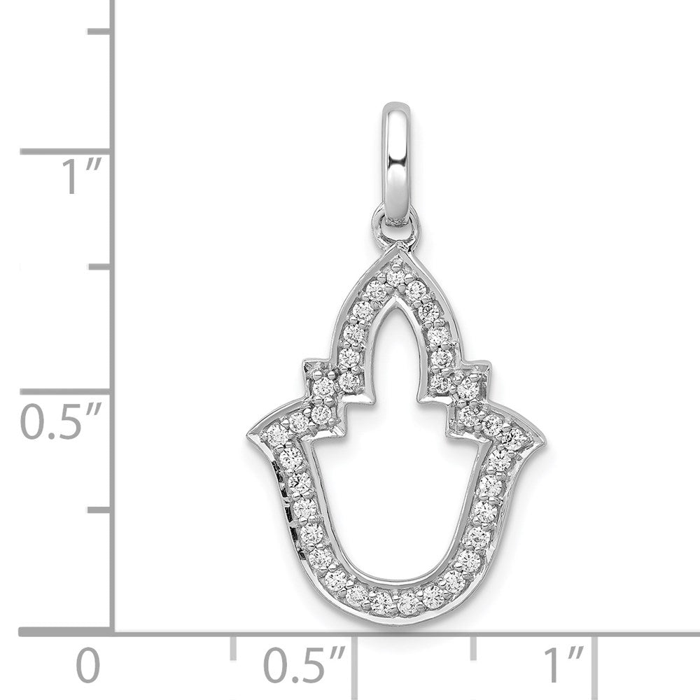 14K Weißgold Fantasie-Anhänger mit 0,25 ct. echtem Diamant