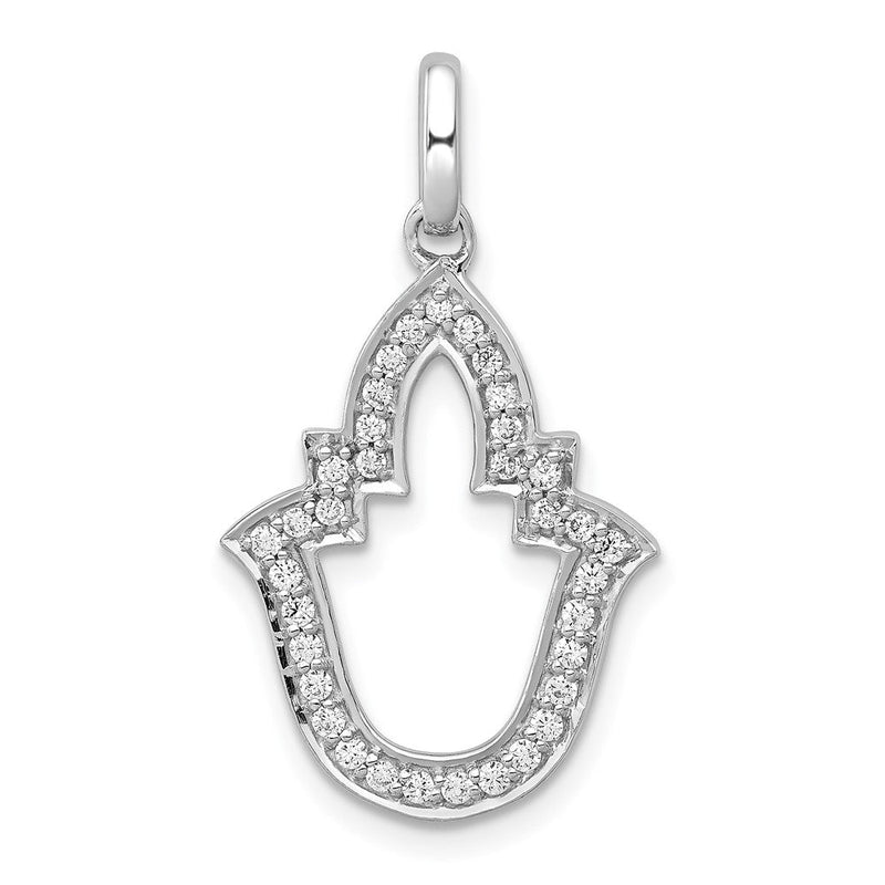 14K Weißgold Fantasie-Anhänger mit 0,25 ct. echtem Diamant