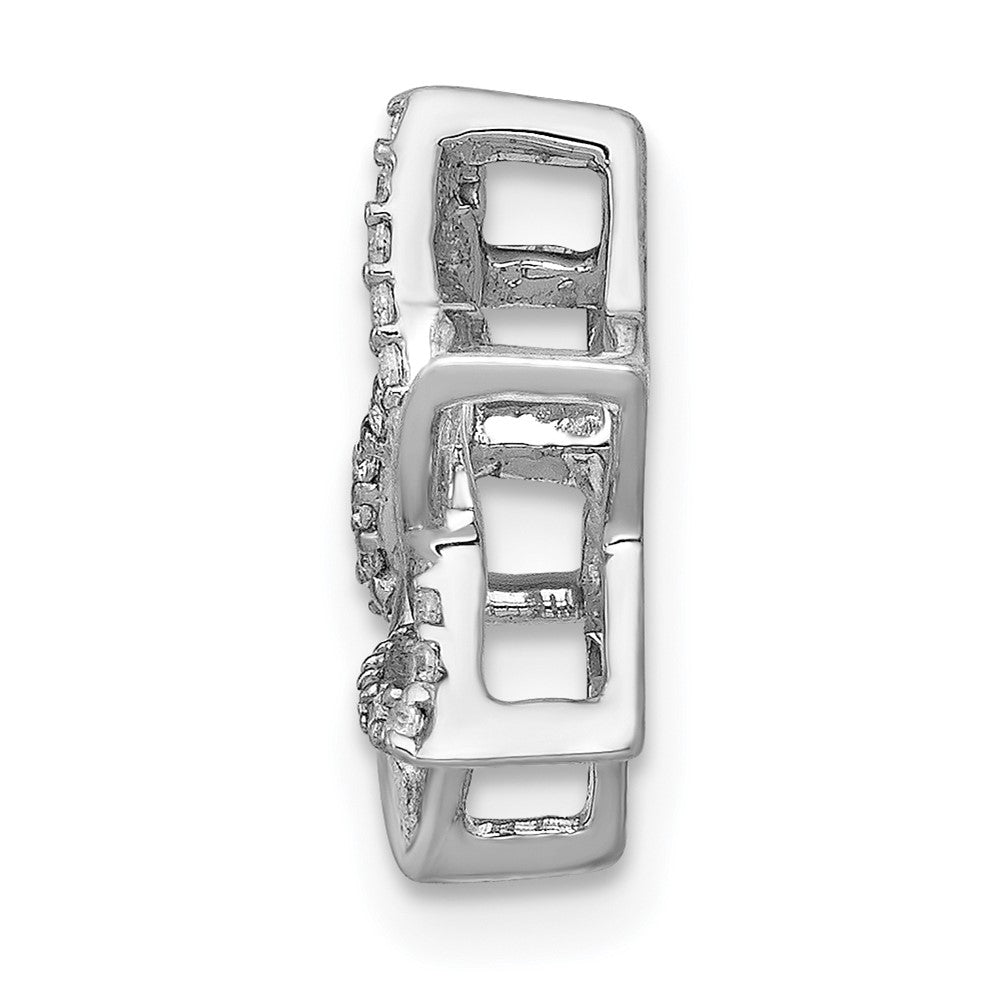 14K Weißgold 1/10ct. Echt Diamant Stern Of David Kette Anhänger