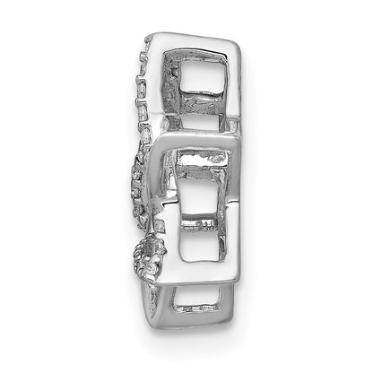 14K Weißgold 1/10ct. Echt Diamant Stern Of David Kette Anhänger