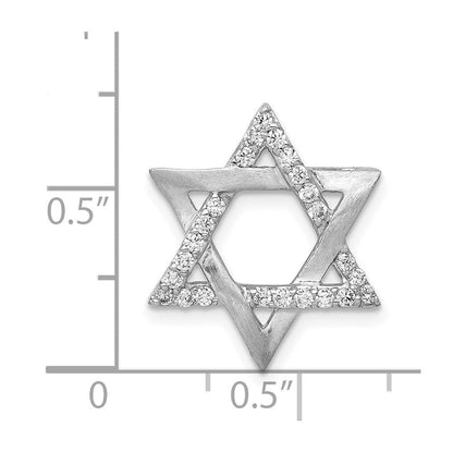 14K Weißgold 1/4ct. Echt Diamant Stern Of David Kette Anhänger