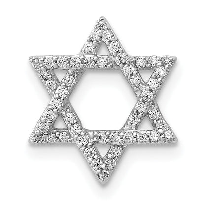 14K Weißgold 1/5ct. Echt Diamant Stern Of David Kette Anhänger
