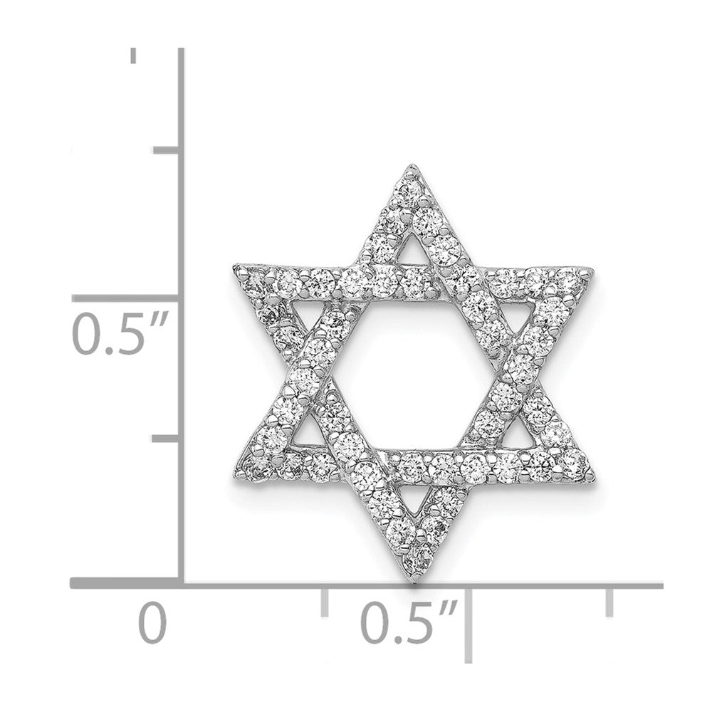 14K Weißgold 1/2ct. Echt Diamant Stern Of David Kette Anhänger