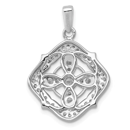 14k Weißgold Fancy-Anhänger mit 0,5 ct. echten Diamanten
