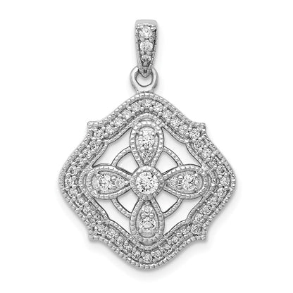 14k Weißgold Fancy-Anhänger mit 0,5 ct. echten Diamanten