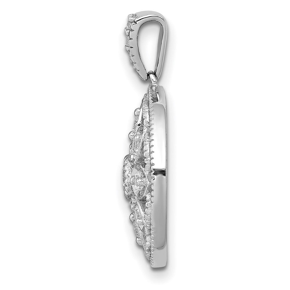 14K Weißgold Anhänger mit 0,25 ct. echten Diamanten, Fancy-Design