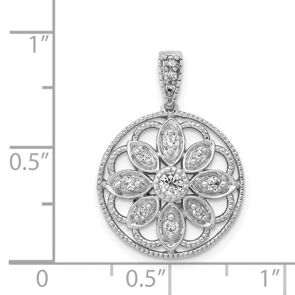 14K Weißgold Anhänger mit 0,25 ct. echten Diamanten, Fancy-Design