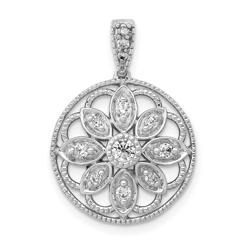 14K Weißgold Anhänger mit 0,25 ct. echten Diamanten, Fancy-Design
