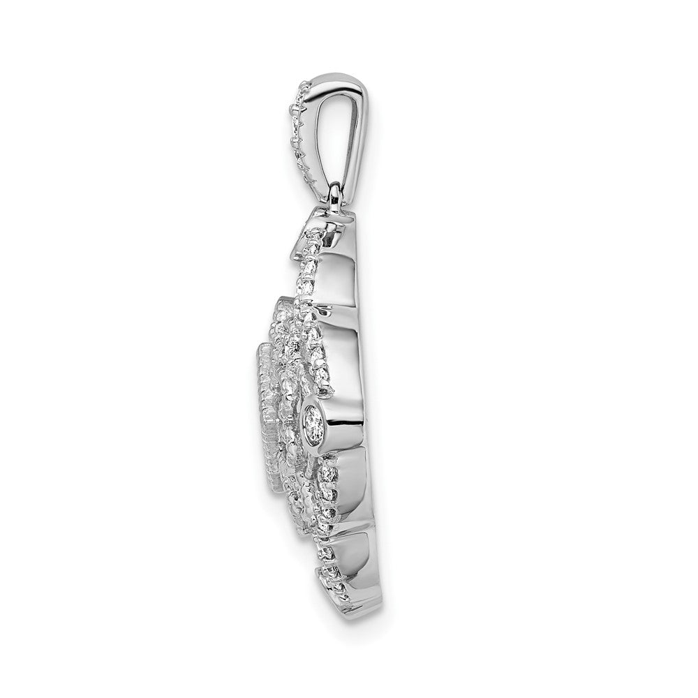 14K Weißgold Anhänger mit Echtdiamant und 0,39 ct. Citrin in Fantasieform