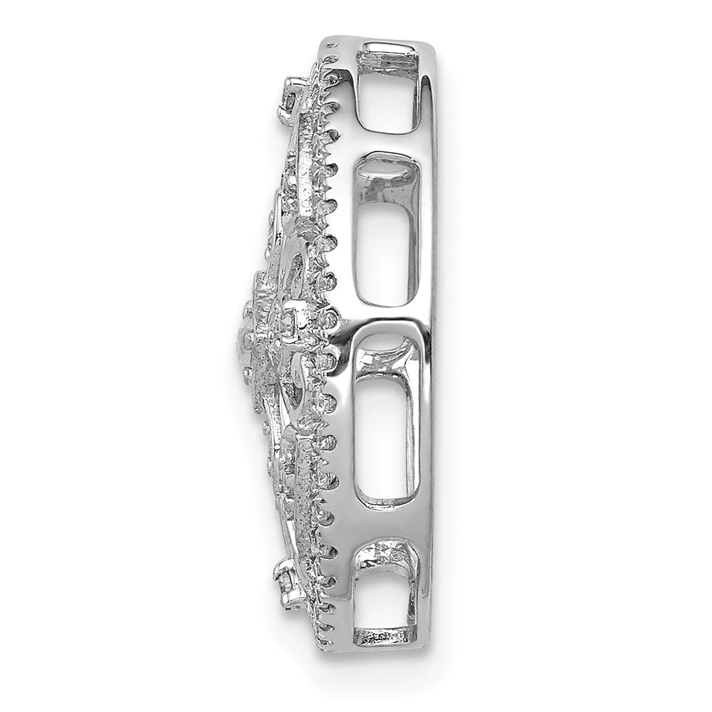 14K Weißgold 1/4ct. Echt Diamant Fantasie Kette Anhänger