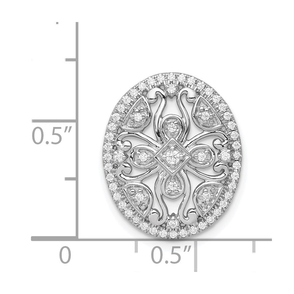 14K Weißgold 1/4ct. Echt Diamant Fantasie Kette Anhänger
