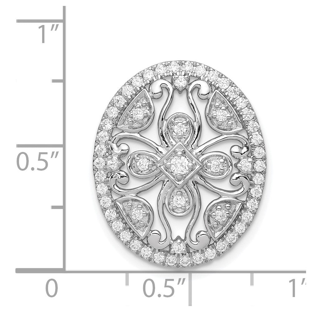 14K Weißgold 1/2ct. Echt Diamant Fantasie Kette Anhänger