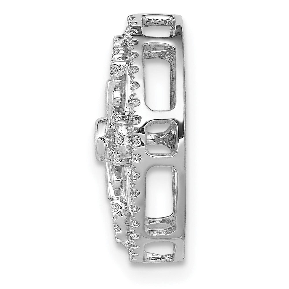 14K Weißgold 1/4ct. Echt Diamant Fantasie Kette Anhänger