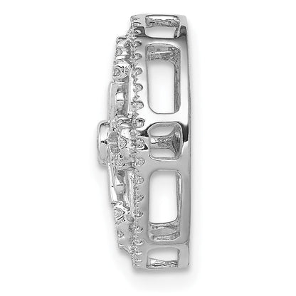 14K Weißgold 1/4ct. Echt Diamant Fantasie Kette Anhänger
