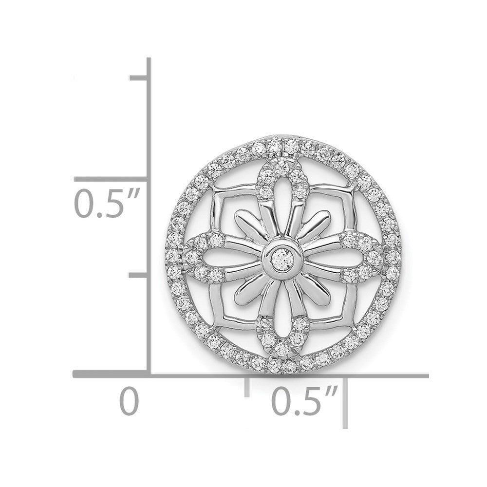 14K Weißgold 1/4ct. Echt Diamant Fantasie Kette Anhänger