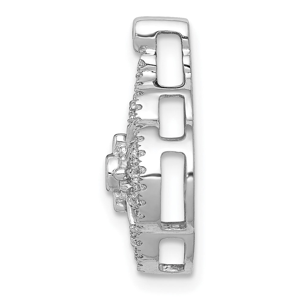 14K Weißgold 1/4ct. Echt Diamant Fantasie Kette Anhänger