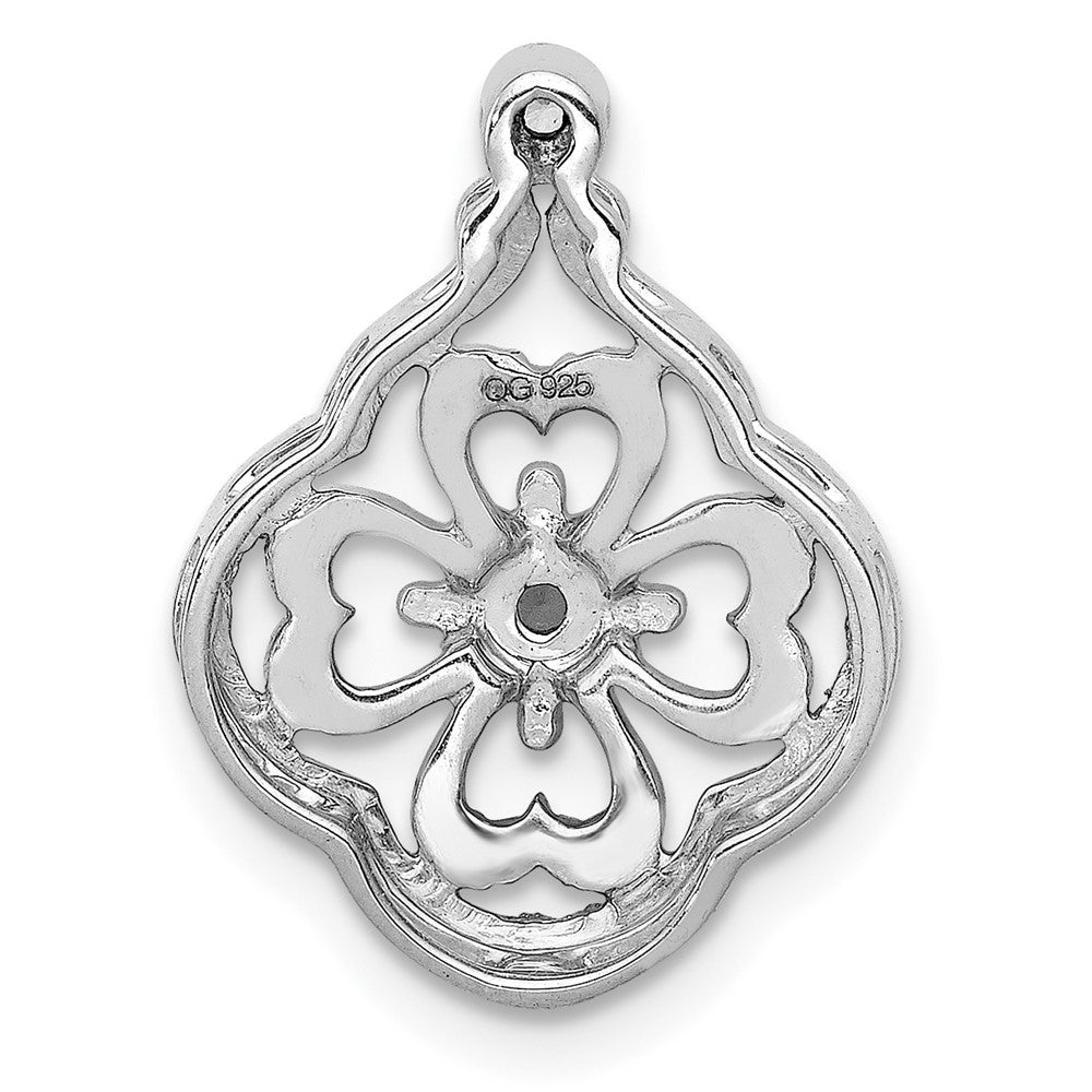 14K Weißgold 1/4ct. Echt Diamant Fantasie Kette Anhänger