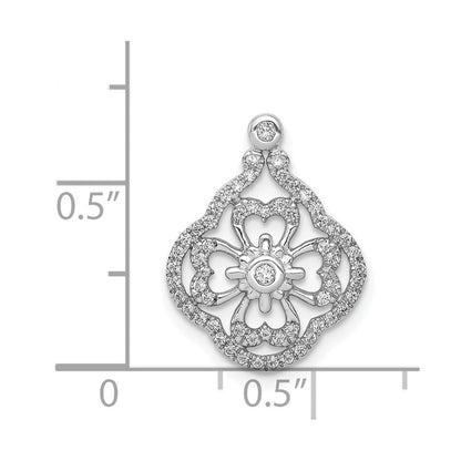 14K Weißgold 1/4ct. Echt Diamant Fantasie Kette Anhänger